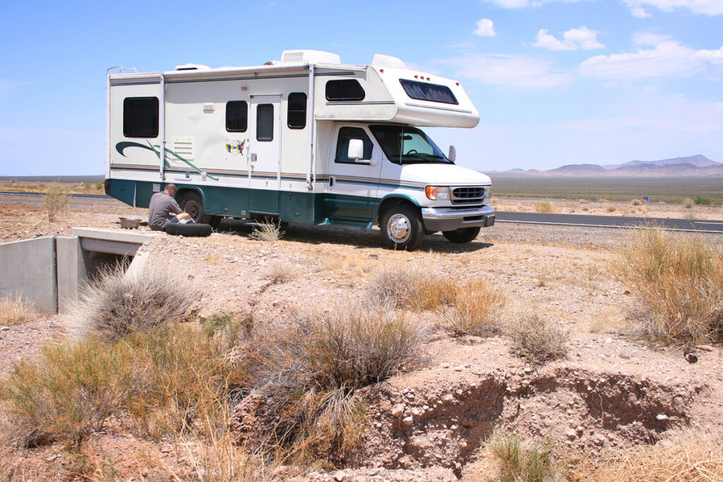 Man doing an RV repair in El Paso.